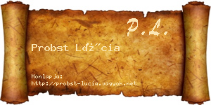 Probst Lúcia névjegykártya